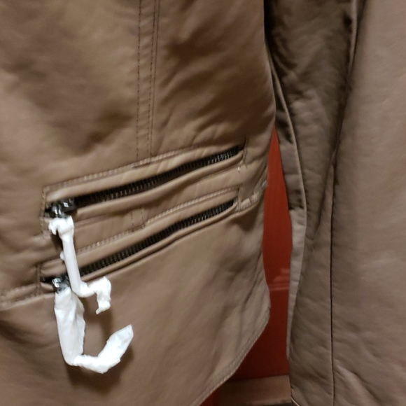 APT 9 FAUX LEATHER BROWN JACKET SIZE MEDIUM - Picture 2 of 13